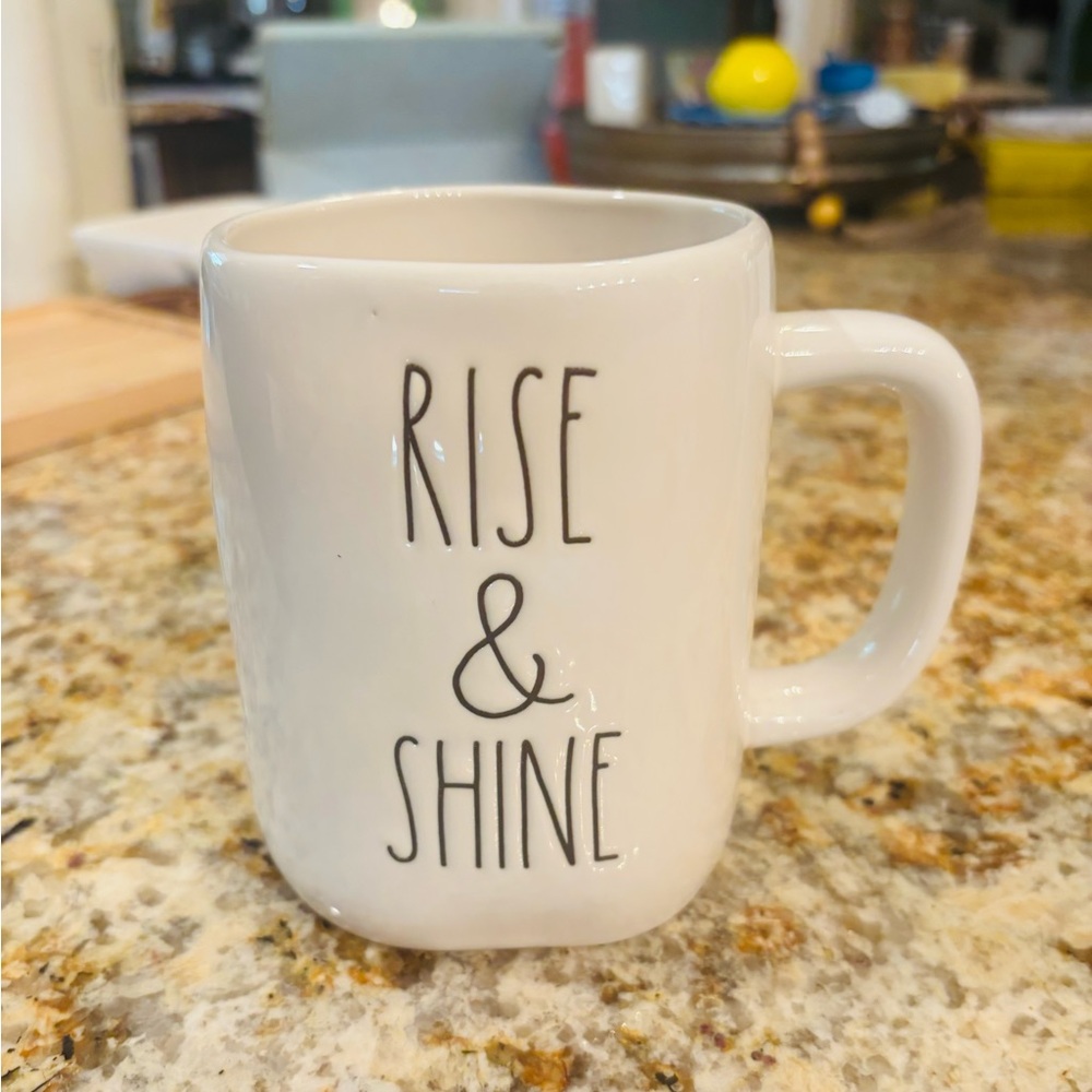 Rae Dunn White 'Rise & Shine' Mug